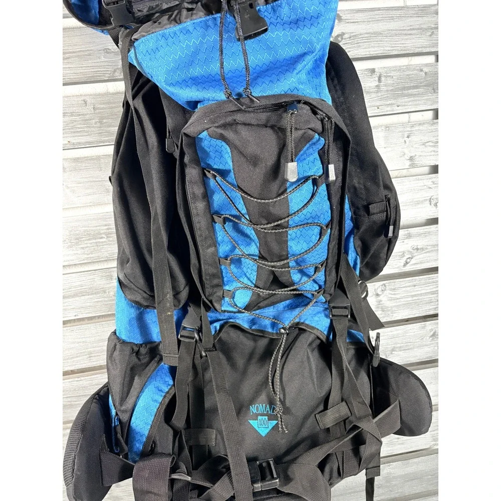 Guide Gear Nomad 100 Internal Frame Backpack Blue Black Hiking Trekking Pack vtg